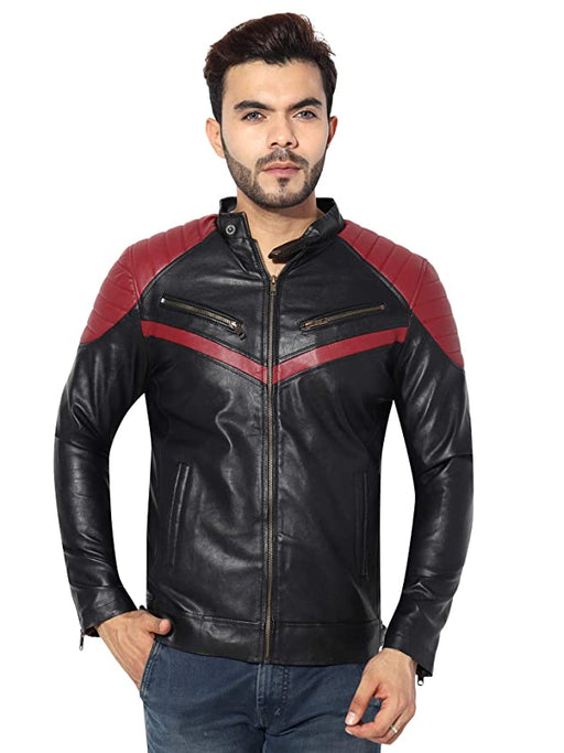 Garmadian Black Men's Pu Leather Jacket, Full Sleeve Designer Jacket Jackets Demind Fashion 