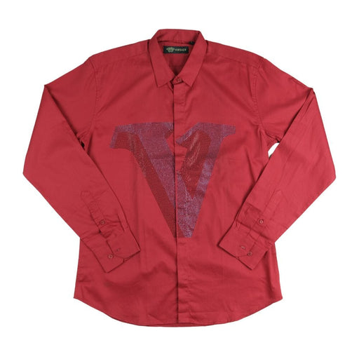 Fashion House Designer Wear Red Color Full Hands Shirt Fashion House 