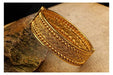 JFL - Traditional Ethnic One Gram Gold Plated Braided Gold Bead Designer Openable Kada for Women & Girls. Kada JFL 