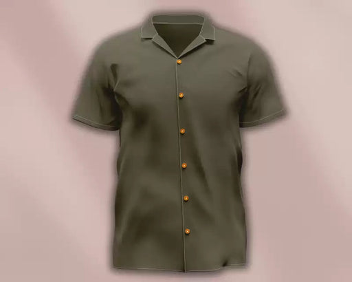 THE CROWNLADY Polycotton Solid Shirt Fabric Olive Apparel & Accessories The Crown Lady 