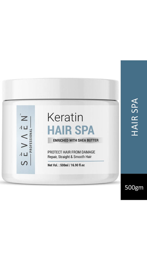 Keratin Hair Spa Cream For Hair Dry & Damage repair And strengthening & Smoothing Hair With Deep Conditioning Treatment 500ml Hair Care SEVAEN PROFESSIONAL 