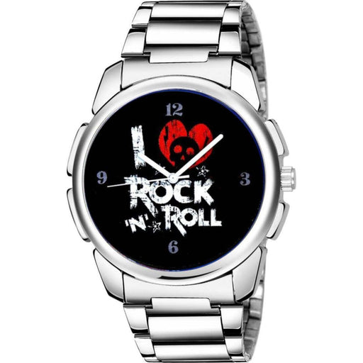 HRV Black Rock and Roll new Collection Print Dial SS Belt Men Watch watches Eglobe India 
