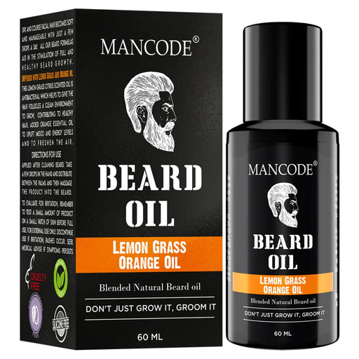 Mancode Beard Oil -Lemon Grass & Orange Oil, 60ml Glide Route Ventures 