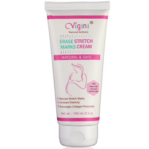 Vigini Natural Erase Stretch Marks Scars Removal Oil Cream In During After Pregnancy Delivery for Women Anti-Aging Hyper Pigemantation Remover Uneven Skin Tone 100g health & wellness Global Medicare Inc 