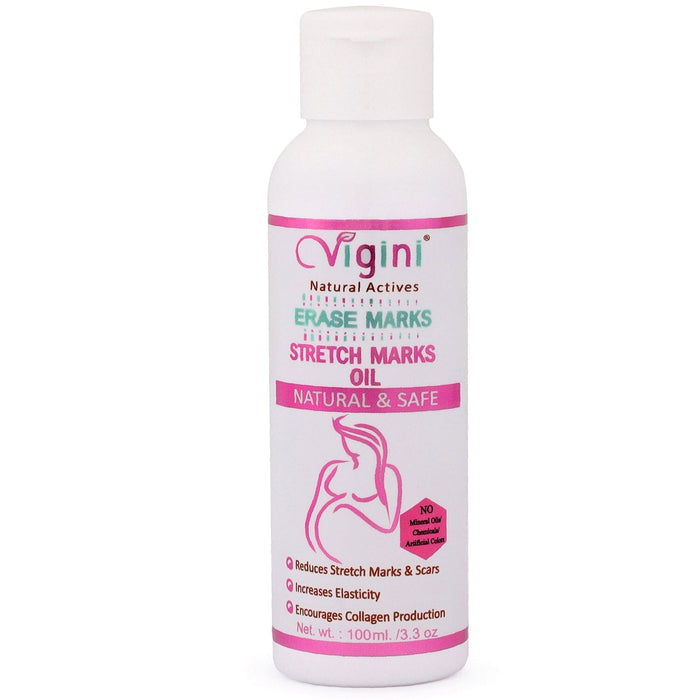 Vigini Natural Erase Stretch Marks Scars Removal Cream Oil In During After Pregnancy Delivery for Women Anti-Aging Hyper Pigmentation Remover Uneven Skin Toning 100ml health & wellness Global Medicare Inc 