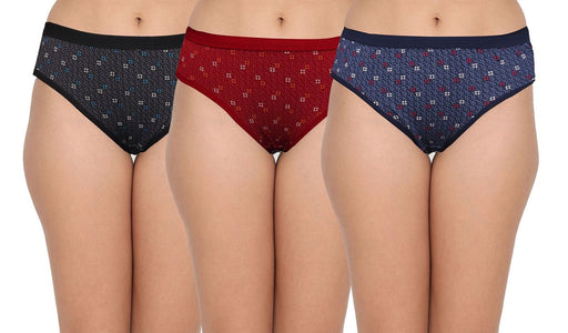 Viral Girl's Women's Cotton-hosiery Hipster Panty (Black::blue::maroon_M) (pack Of 3)(diya) Clothing Vardhman Mavericks 