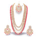 Red colour Long kundan necklace set for women Swarajshop 