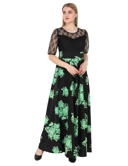 Designer Stylish Party Wear Green Colour Net Gown Cony International 