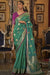 Designer Party Wer Meena Butti Green Colour Woven Soft Silk Saree With Zari & Woven Border Tassal Pallu And Woven Blouse Material. Apparel & Accessories Roopkashish 