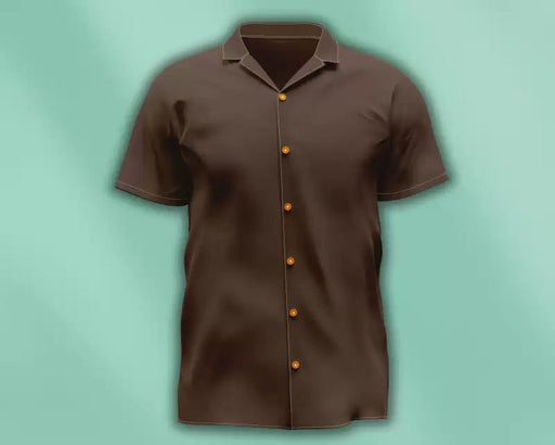 THE CROWNLADY Polycotton Solid Shirt Fabric Coffee Apparel & Accessories The Crown Lady 