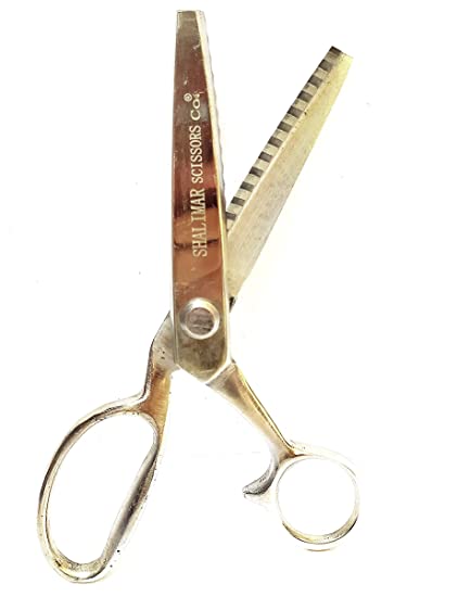 SHALIMAR SCISSORS COMPANY 8" Inches Zig Zag Scissor for Cloth Cutting and Tailoring Work,Mild Steel, Ergonomic Grips, Ultra-Sharp, Professional Pinking Shears, Silver - Set of 1 scissors Shalimar 