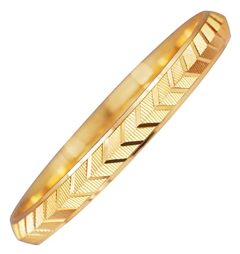 JFL - Jewellery for Less Latest One Gram Gold Plated Cut Design Golden Punjabi Sardar Sikh Kada for Men & Boys. Kada JFL 