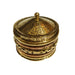 Salvus App SOLUTIONS Traditional Brass Handmade Round Golden Color Kumkum Box (2.5 inches) Home Decors Salvus App Solutions 