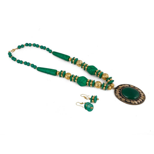 Aradhya Stylish Green Beads Fashion Necklace Set for Women… Imitation Jewellery Aradhya Jewellery 