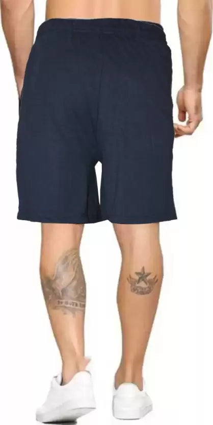 Solid Men Dark Blue Regular Shorts Apparel & Accessories Vantar 
