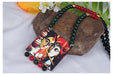 JFL - Jewellery for Less Classic Radha & Krishna Painting Pendant with Multi Color and Cotton Bead Adjustable Thread Handcraft Necklace and Earrings for Women and Girls Jewellery Sets JFL 