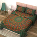UniqChoice Green Color 100% Cotton Badmeri Printed King Size Bedsheet With 2 Pillow Cover(D-2006NGreen) My Uniqchoice 