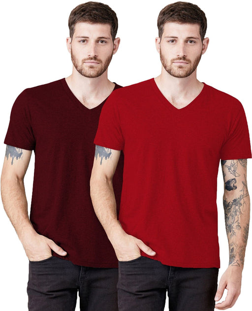 THE BLAZZE Men's Cotton V Neck Half Sleeves T-Shirts for Men(Combo_05 Combo: Pack of 2) t-shirt JOTHI TEXTILES 