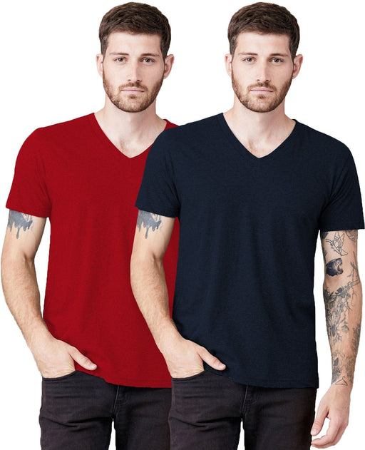 THE BLAZZE Men's Cotton V Neck Half Sleeves T-Shirts for Men(Combo_06 Combo: Pack of 2) t-shirt JOTHI TEXTILES 