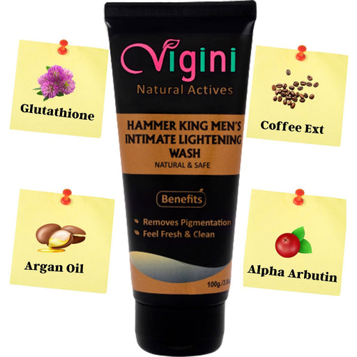 Vigini Hammer King Intimate Lightening Whitening Brightening Deodrant Gel Wash Men 100g health & wellness Global Medicare Inc 