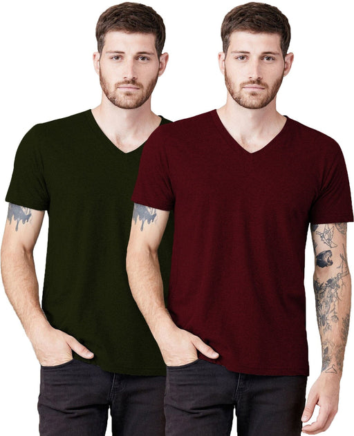 THE BLAZZE Men's Cotton V Neck Half Sleeves T-Shirts for Men(Combo_01 Combo: Pack of 2) t-shirt JOTHI TEXTILES 