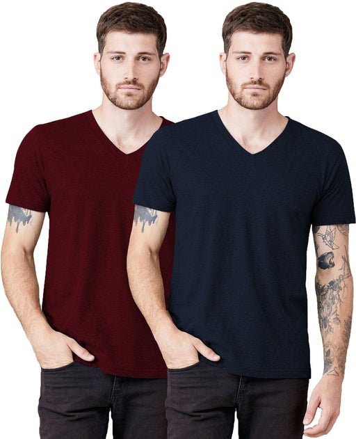 THE BLAZZE Men's Cotton V Neck Half Sleeves T-Shirts for Men(Combo_04 Combo: Pack of 2) t-shirt JOTHI TEXTILES 