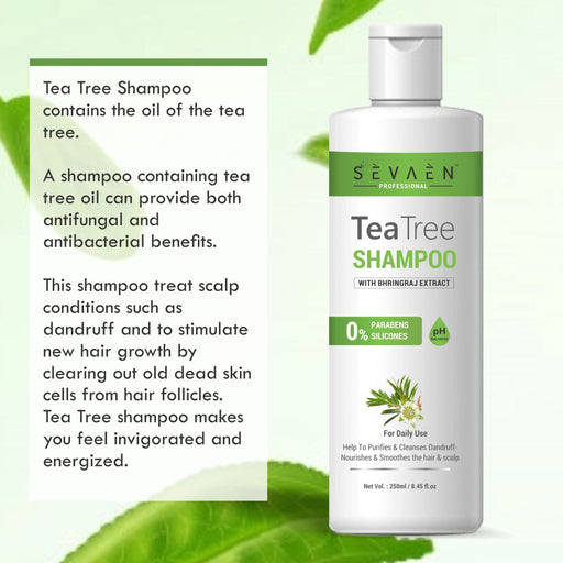 Teatree shampoo with bhringraj Anti Dandruff Shampoo Men & Women (250 ml) Hair Care SEVAEN PROFESSIONAL 