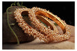 JFL - Jewellery for Less Girls, Women's Traditional & Ethnic One Gram Gold plated Designer Bangles with Pearl Bangles JFL 