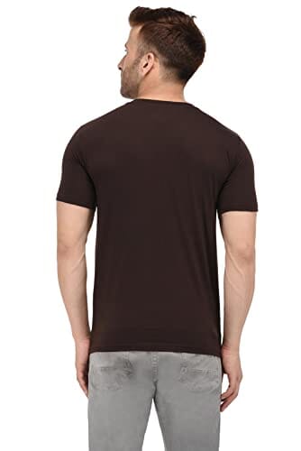 BKS COLLECTION V Neck Brown Colour Half Sleeves Men's Solid Regular Fit Polo T-Shirt t-shirt BIRENDER KUMAR SHARMA 