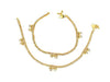 Shree Mauli Creation Golden Alloy Nice Golden Single Line Stone Drop Anklet for Women SMCA108 Jewellery Sets Shree Mauli Creations 