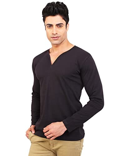BKS COLLECTION Men's Cotton V-Neck Full Sleeve T Shirt Apparel & Accessories BKS Collections 