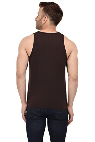BKS COLLECTION Brown Colour Vest Sleeveless Round Neck Solid for Men's Stylist Cotton T-Shirt Men Vest BKS COllections 