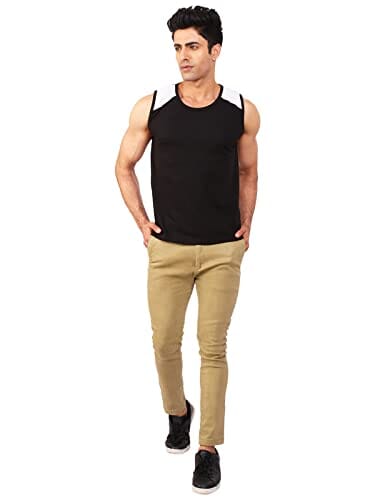 BKS COLLECTION Black Colour Vest Sleeveless Round Neck Solid for Men's Stylist Cotton T-Shirt Men Vest BKS COllections 