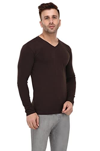 BKS COLLECTION V-Neck Full Sleeve Cotton Solid for Men's Stylist T-Shirt Apparel & Accessories BKS COllections 
