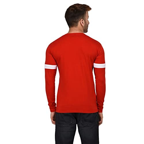 BKS COLLECTION Men's Cotton V-Neck Full Sleeve T Shirt Red Colour Apparel & Accessories BKS COllections 
