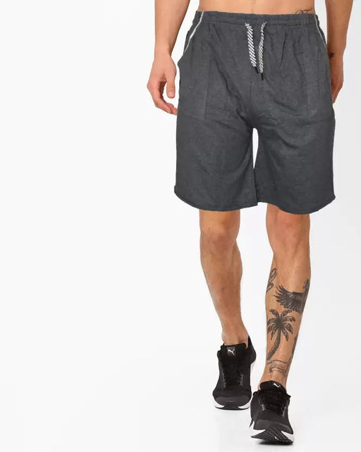 Solid Men Dark Grey Regular Shorts Apparel & Accessories Vantar 