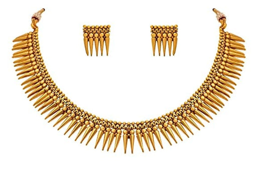 JFL-Gold Plated Traditional Design Necklace Set For Womens earrings JFL 
