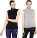Ap'pulse Solid Women High Neck Black, Grey T-Shirt (Pack of 2) T SHIRT sandeep anand 
