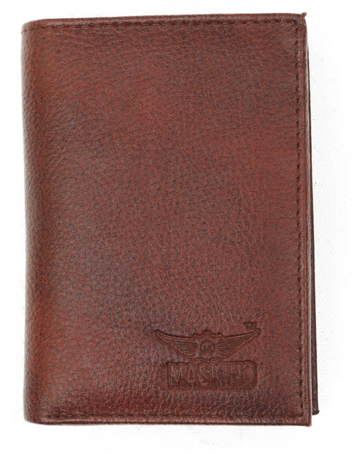 Vertical NDM Genuine Leather Card Holder Brown MASKINO ENTERPRISES 