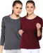Ap'pulse Solid Women Round Neck Brown, Grey T-Shirt (Pack of 2) T SHIRT sandeep anand 