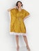Mustard Modal Silk Kaftan Dress with Fringes Apparel & Accessories Jiron 