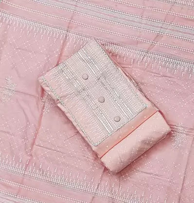 Cotton Salwar Suit Material (Unstitched)(Peach Colour) Apparel & Accessories ILYANA 