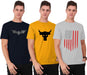 THE BLAZZE Cotton Round Neck T-Shirts for Men(Combo_04 Pattern: Chest Printed Combo: Pack of 3) t-shirt JOTHI TEXTILES 
