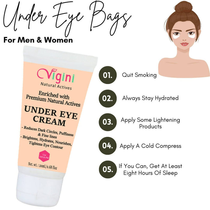 Vigini Under Eye Lift Bye Bye Dark Circle Wrinkles Puffiness Fine Lines Removal Gel Cream Radiant Boosting Men Women 20g health & wellness Global Medicare Inc 