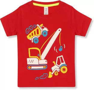 Ap'pulse Boys Graphic Print Cotton Blend T Shirt (Red, Pack of 5) T-Shirt sandeep anand 