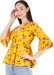 Charvi Trendy Yellow Colour Wrap Top With Bell Sleeves Cony International 