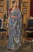 Designer Party Wer Meena Butti Grey Colour Woven Soft Silk Saree With Zari & Woven Border Tassal Pallu And Woven Blouse Material. Apparel & Accessories Roopkashish 