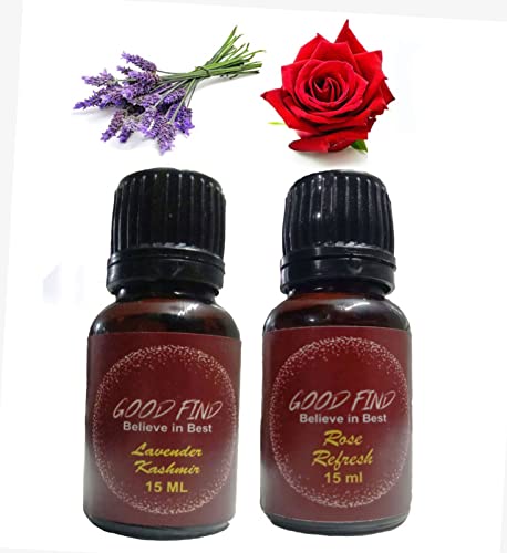 Fragrance Oil Rose,Lavender Kashmir Refresh 100% Pure Aromatherapy Aroma Oil 15ML (Pack of 2) Metroz Enterprises 