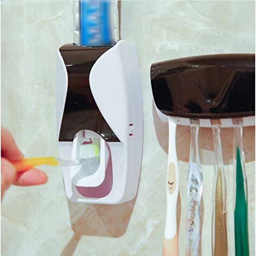 Aryshaa 2 in 1 Automatic Toothpaste Dispenser and Tooth Brush Holder Set (Assorted Colours) Metroz Enterprises 