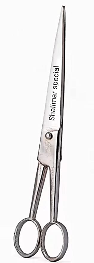 Shalimar Brand Barber Scissors, Pure File (Reti) Professional Salon Barber Hair Cutting Hairdressing Tool Scissors Nose Hair Cutting Men Women Beard Trimming 7 Inches (Silver) Handcrafted in India scissors Shalimar 